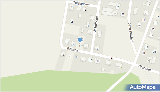 Świnice Warckie, Różana, 5, mapa Świnice Warckie