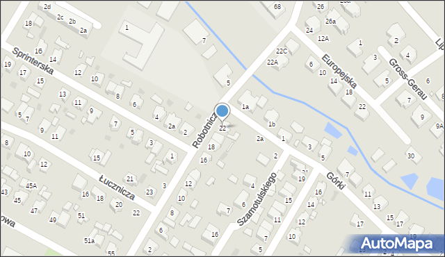 Szamotuły, Robotnicza, 22, mapa Szamotuły