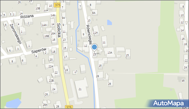 Szczawno-Zdrój, Równoległa, 13, mapa Szczawno-Zdrój