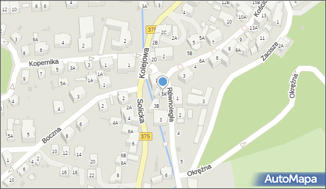 Szczawno-Zdrój, Równoległa, 3A, mapa Szczawno-Zdrój