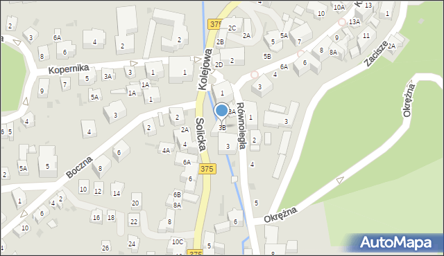 Szczawno-Zdrój, Równoległa, 3B, mapa Szczawno-Zdrój
