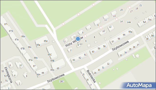 Szczecin, Róży Wiatrów, 4, mapa Szczecina