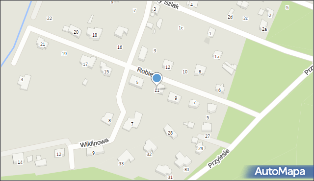 Szczecin, Robiena Paula, 11, mapa Szczecina
