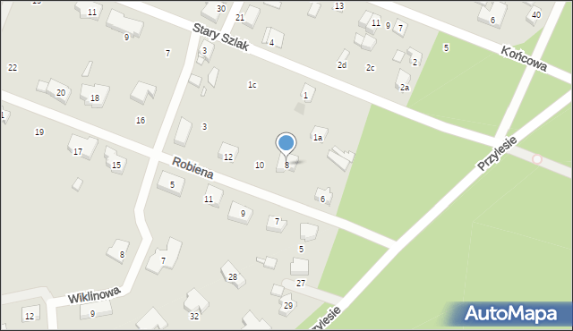 Szczecin, Robiena Paula, 8, mapa Szczecina