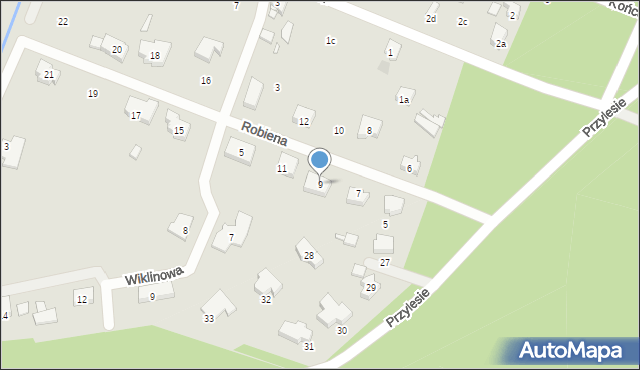 Szczecin, Robiena Paula, 9, mapa Szczecina