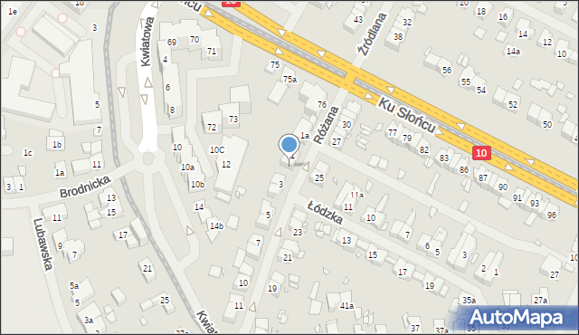 Szczecin, Różana, 2, mapa Szczecina