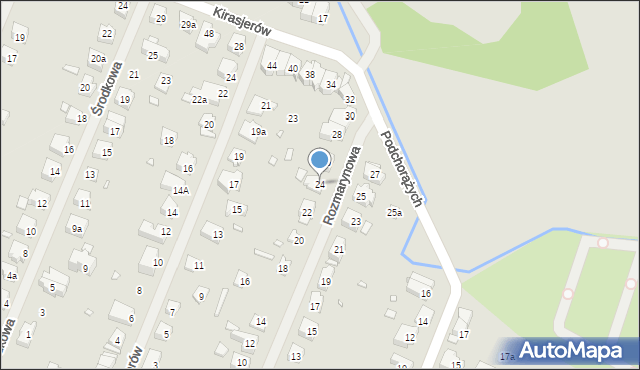 Szczecin, Rozmarynowa, 24, mapa Szczecina