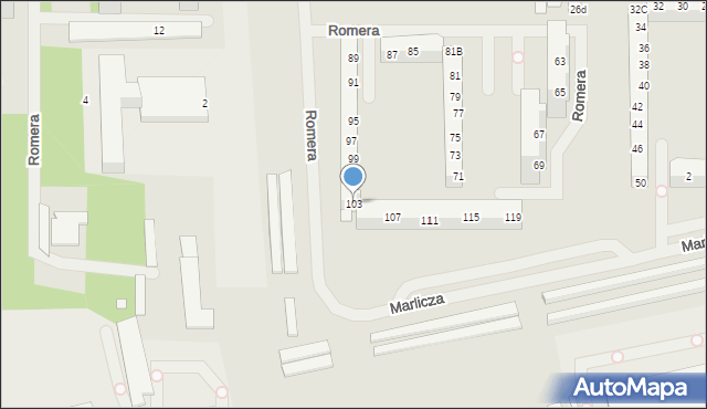 Szczecin, Romera Eugeniusza, prof., 103, mapa Szczecina