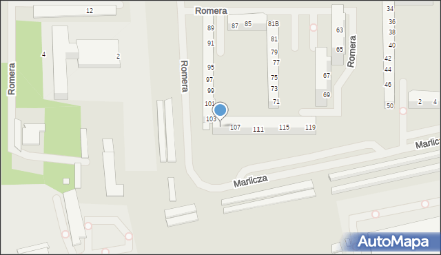 Szczecin, Romera Eugeniusza, prof., 105, mapa Szczecina