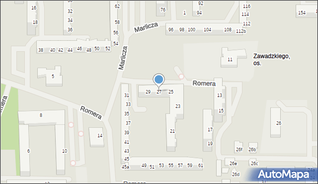Szczecin, Romera Eugeniusza, prof., 27, mapa Szczecina