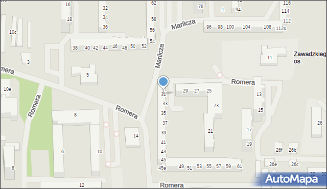 Szczecin, Romera Eugeniusza, prof., 31, mapa Szczecina