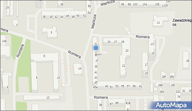 Szczecin, Romera Eugeniusza, prof., 35, mapa Szczecina