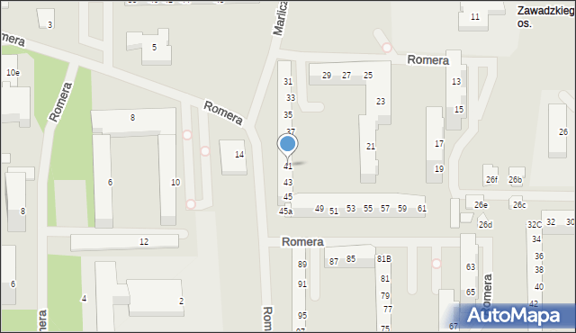 Szczecin, Romera Eugeniusza, prof., 41, mapa Szczecina