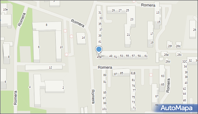 Szczecin, Romera Eugeniusza, prof., 45a, mapa Szczecina