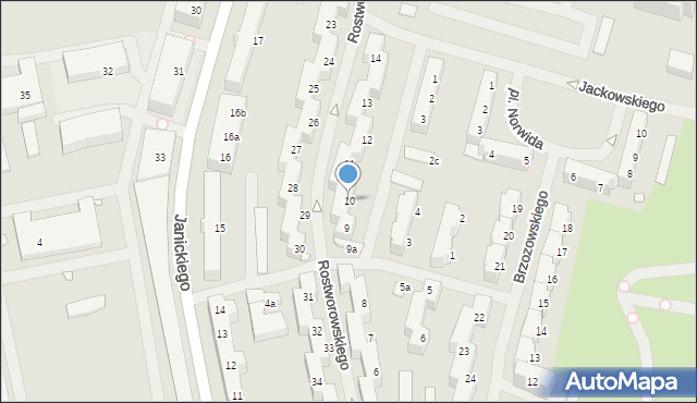 Szczecin, Rostworowskiego Karola Huberta, 10, mapa Szczecina