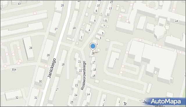 Szczecin, Rostworowskiego Karola Huberta, 18, mapa Szczecina