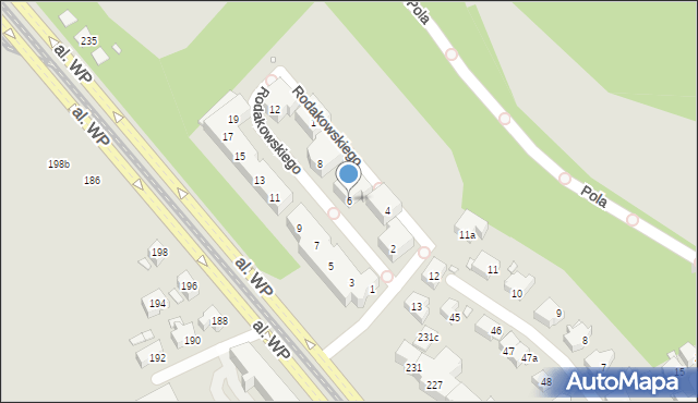 Szczecin, Rodakowskiego Henryka, 6, mapa Szczecina