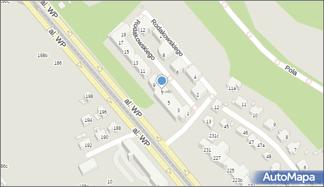 Szczecin, Rodakowskiego Henryka, 7, mapa Szczecina