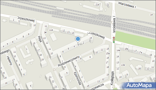 Szczecin, Rodziewiczówny Marii, 3, mapa Szczecina