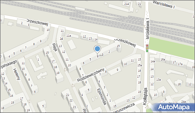 Szczecin, Rodziewiczówny Marii, 4, mapa Szczecina