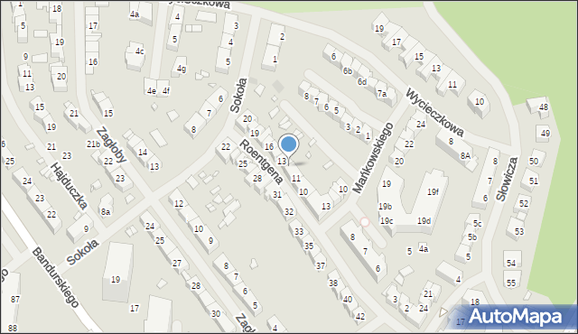 Szczecin, Roentgena Wilhelma, 12, mapa Szczecina