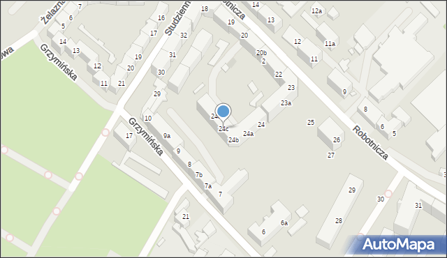 Szczecin, Robotnicza, 24c, mapa Szczecina