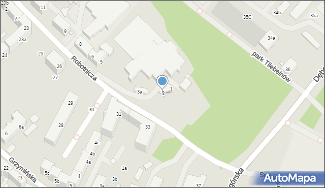 Szczecin, Robotnicza, 3, mapa Szczecina