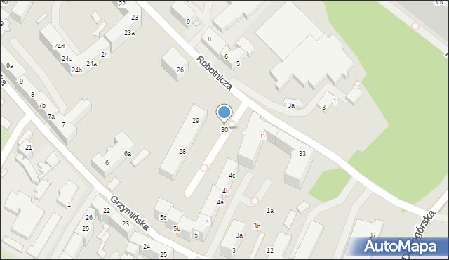 Szczecin, Robotnicza, 30, mapa Szczecina