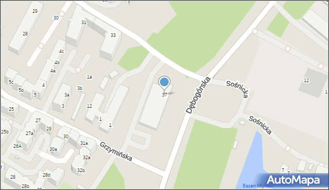 Szczecin, Robotnicza, 37, mapa Szczecina