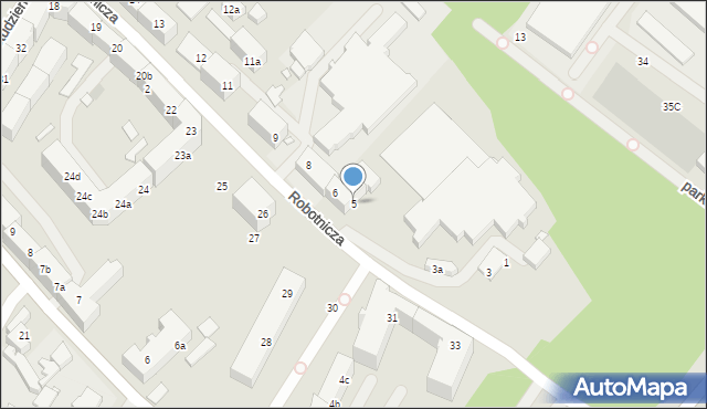 Szczecin, Robotnicza, 5, mapa Szczecina