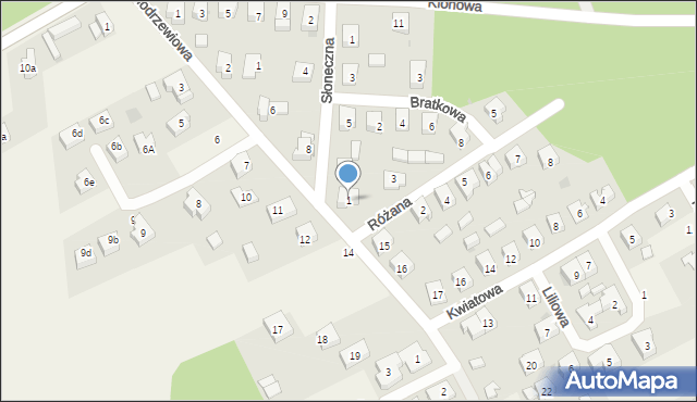 Szczodre, Różana, 1, mapa Szczodre