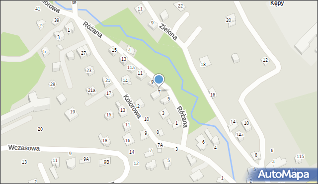 Szczyrk, Różana, 7, mapa Szczyrk