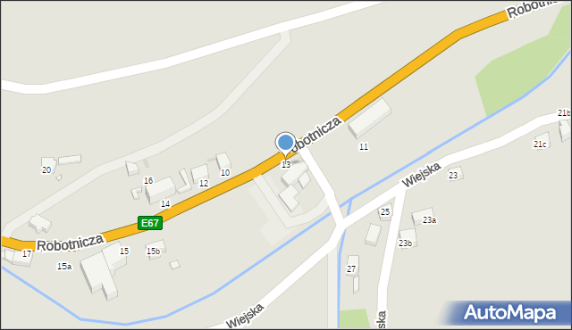 Szczytna, Robotnicza, 13, mapa Szczytna