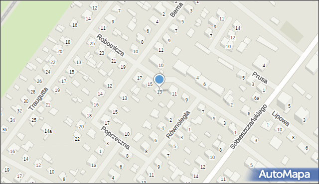 Szczytno, Robotnicza, 13, mapa Szczytno