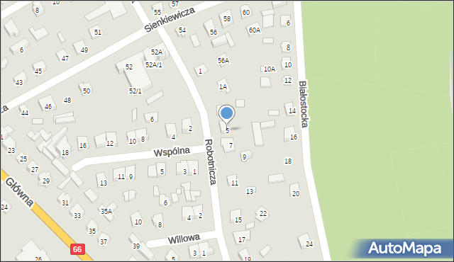 Szepietowo, Robotnicza, 5, mapa Szepietowo