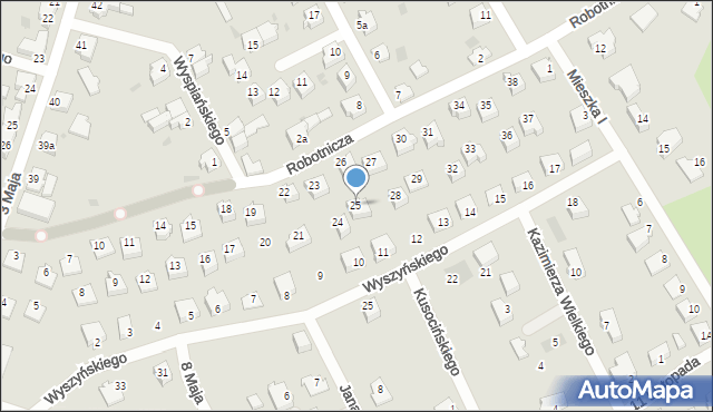 Szprotawa, Robotnicza, 25, mapa Szprotawa