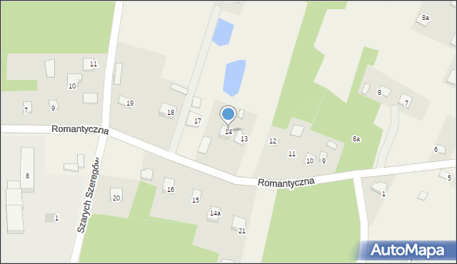 Szulborze Wielkie, Romantyczna, 14, mapa Szulborze Wielkie