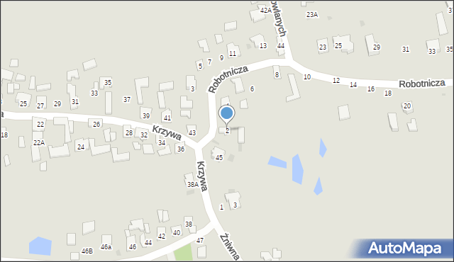 Tarnobrzeg, Robotnicza, 2, mapa Tarnobrzegu