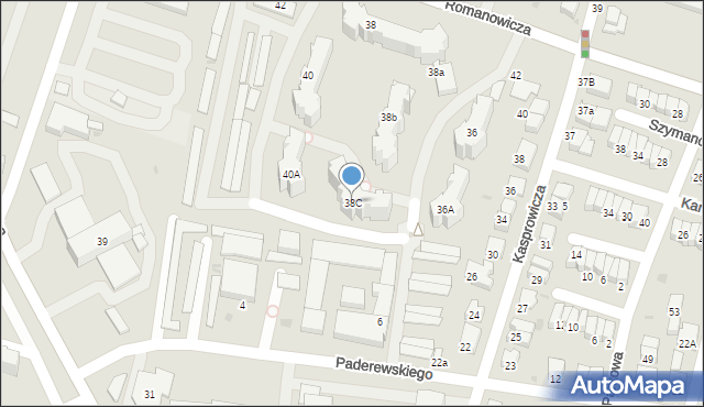 Tarnów, Romanowicza Tadeusza, 38C, mapa Tarnów