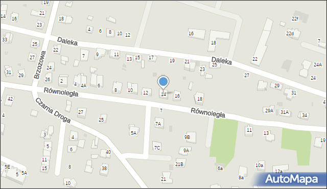 Tarnów, Równoległa, 14, mapa Tarnów