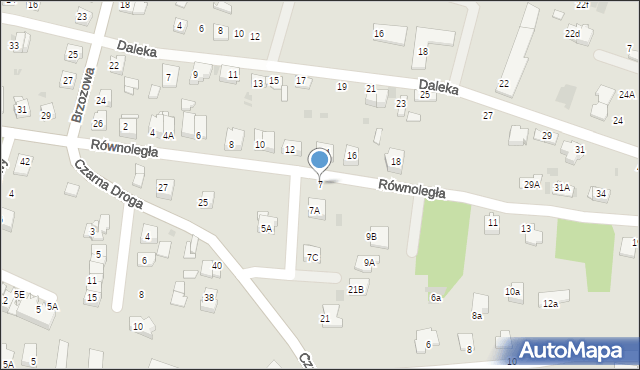Tarnów, Równoległa, 7, mapa Tarnów