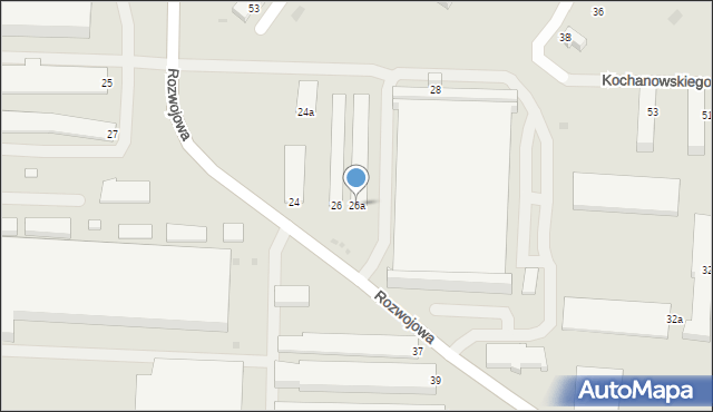 Tarnów, Rozwojowa, 26a, mapa Tarnów