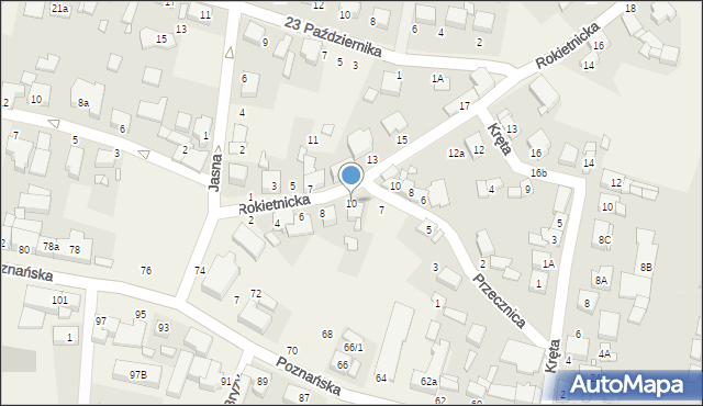 Tarnowo Podgórne, Rokietnicka, 10, mapa Tarnowo Podgórne