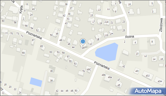 Tarnowo Podgórne, Rolna, 1A, mapa Tarnowo Podgórne