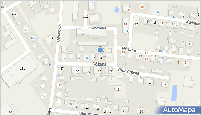 Tarnowo Podgórne, Różana, 14, mapa Tarnowo Podgórne