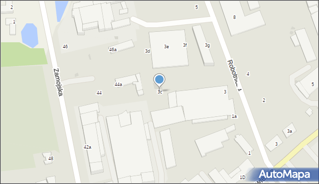 Tomaszów Lubelski, Robotnicza, 3c, mapa Tomaszów Lubelski