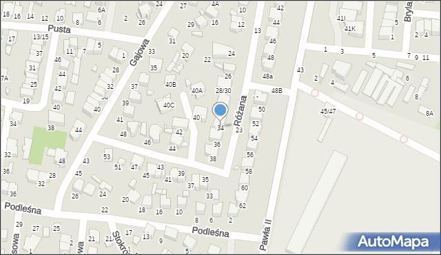 Tomaszów Mazowiecki, Różana, 34, mapa Tomaszów Mazowiecki