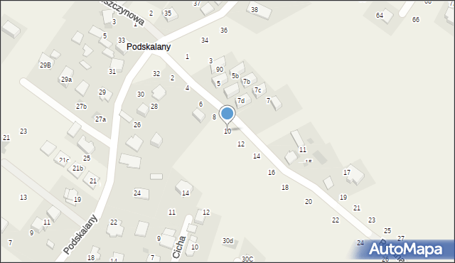 Tomaszowice, Różana, 10, mapa Tomaszowice