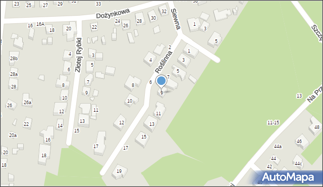 Toruń, Roślinna, 9, mapa Torunia