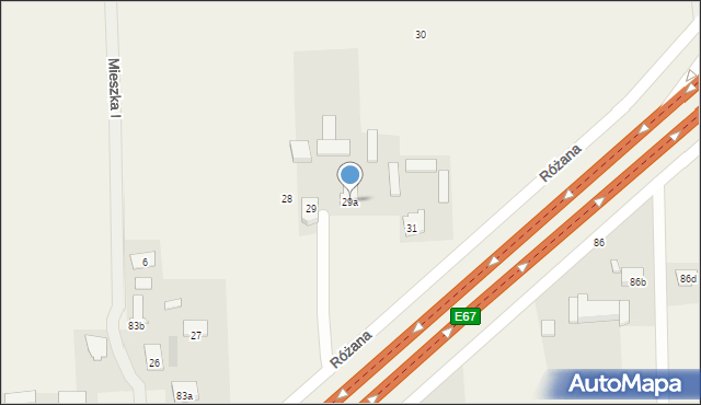Trojany, Różana, 29a, mapa Trojany